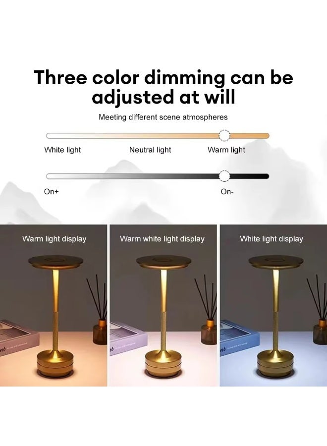 MODI Modern Minimalist Table Lamp, 13cm x 28.5cm Small Desk Lamp with 3-Color Stepless Dimming & Touch Control, Dimmable LED Lamp for Bedroom Bar Restaurant Decor, Eye-caring Portable Lighting for Home Office Camping - Image 2